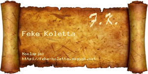 Feke Koletta névjegykártya